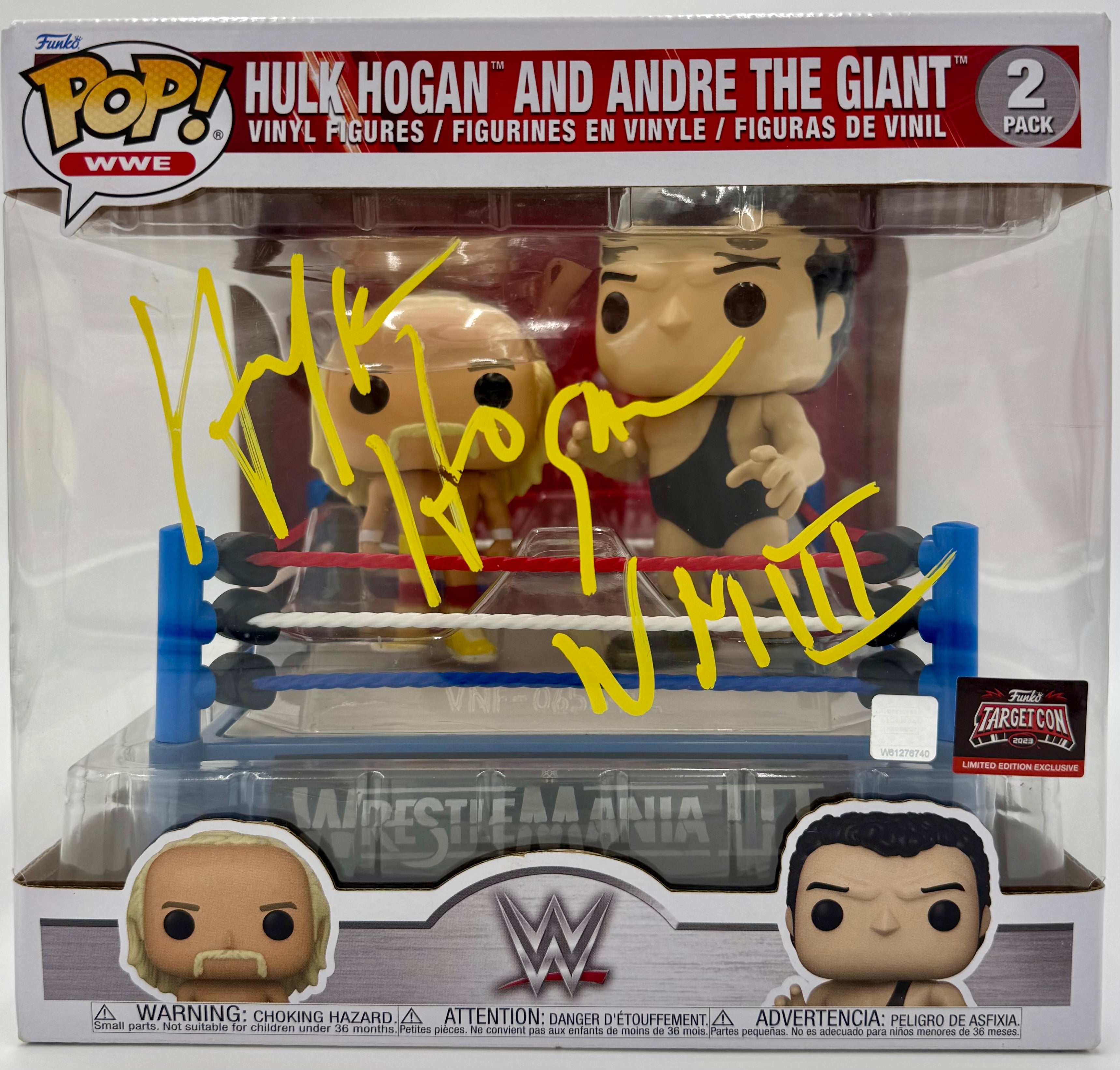 Hulk Hogan w/Andre the Giant signed Funko JSA COA